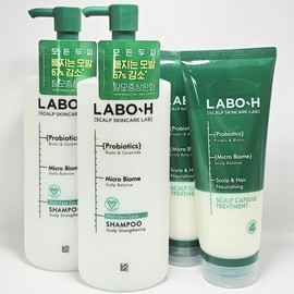 LaboH Mildly Acidic Scalp Strengthening Shampoo 400ml x 2 + Scalp Capsule Hair Treatment 220ml x 2 / 라보에이치 약산성 두피강화 샴푸400ml 2개 +스칼프 캡슐 헤어트리트먼트 220ml 2개