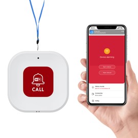 eMylo WiFi Caregiver Pager Receiver Button x 1, Compatible with Tuya Smart/Smart Life/Alexa (Support 2.4GHz), Easy to Use, Support Device Sharing.