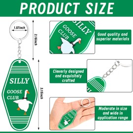 Sanixin 24 Pcs Silly Keychain Funny Keychains Gag Green Vintage Goose Keychains Animal Novelty Key Chain Goose Key Ring for Club Hotel Birthday Party Gifts Supplies Decorations