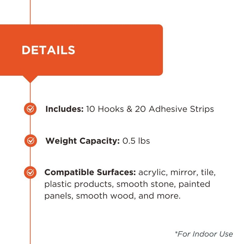 BLACK+DECKER Wire Toggle Wall Hooks, Quick Stick Adhesive, Removeable, 10