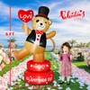 B&D 6FT Valentine Inflatables Outdoor Decorations, Rotating Valentines Bear Inflatable