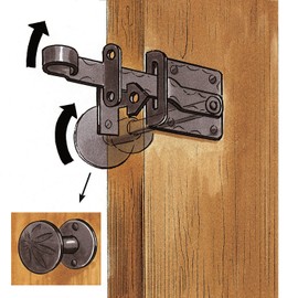 Pollmann Baubeschläge 3506100 Wrought Iron Gate Latch with Knob Black
