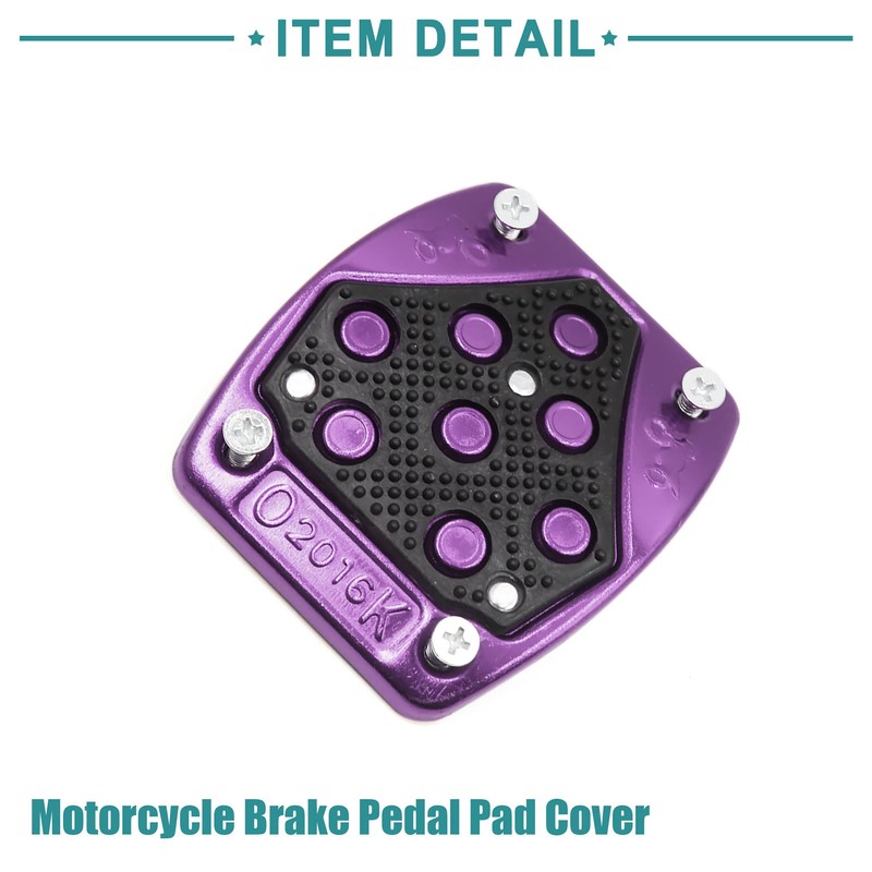 ACROPIX Motorcycle Aluminum Brake Pedal Pad Cover Black Purple 1pcs