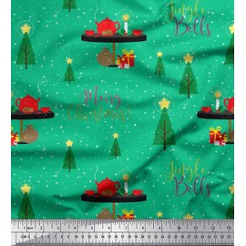 Soimoi Black Cotton Duck Fabric Paisley Hand Drawn Fabric Prints by Yard 42 Inch Wide