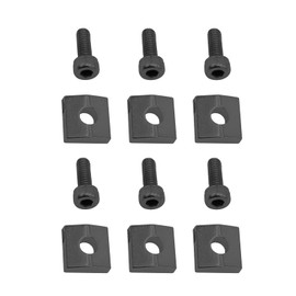 Soundspire 6-Pack Locking Nut Set - Zinc Alloy Clamp for Floyd Rose Tremolo Bridges (Black with Hex Bolts)