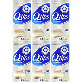 Q-tips Cotton Swabs 170 Count each (Value Pack of 6)