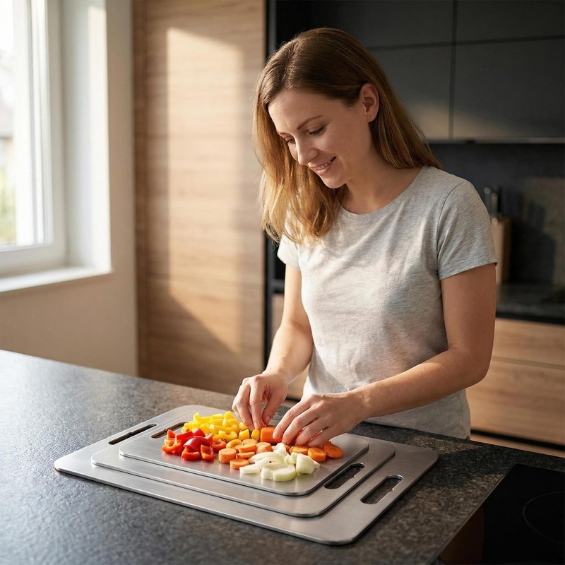 Titanium Cutting Board Set of 3, 100% Pure Titanium Cutting