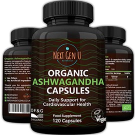 Ashwagandha 500 mg Strength 120 Capsules, Dietary Health Supplement for Men & Women, Supports Stress & Anxiety Relief, Restful Sleep & Focus, Ashwagandha Herb Root Extract w/ Withanolides by NGU