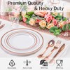 ISFANGCO 700 PCS Rose Gold Plastic Plates for 100 Guests,