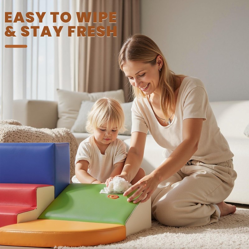 Hoohtoot Foam Climbing Blocks for Toddlers: 6-Piece Soft Play Set