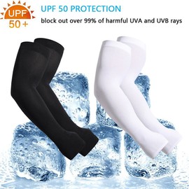 yellowprice 2 Pairs Plus Size Arm Sleeves for Women Men UV Protection Sun Sleeves Oversized