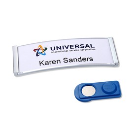Pack of 20 - Polar® 20 "Metal" Magnetic Name Tags, Including Printing Sheets