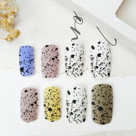 Easter Egg Press On Nails Short, Square Easter Fake Nails Supplies Acrylic False Nails Easter Basket Stuffers Dot Easter Eggs Fillers Stick on Nails Easter Manicure Decorations for Women Girls