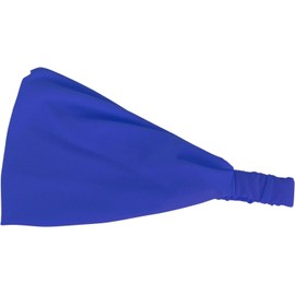 Motique Accessories Wide Neon Headwrap Stretchy Fabric for Fashion and Exercise (Royal Blue)