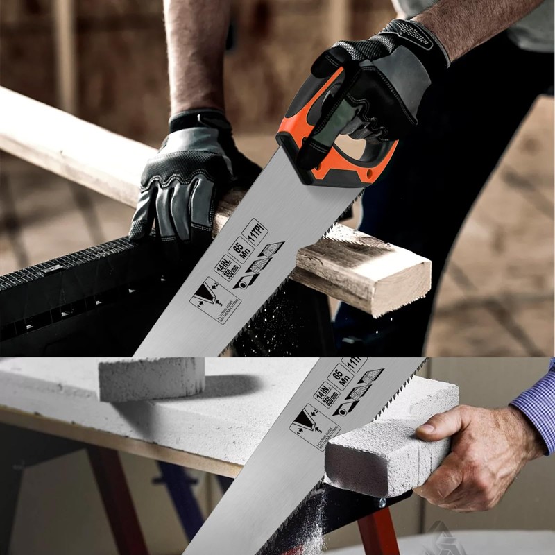 14 Inch Wood Hand Saw, Non-Slip Ergonomic Handle Rustproof Wood