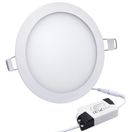 Long Life Lamp Company Long Life Lamp Company 18w Round LED Ceiling Light Recessed Flat Panel 4000k Cool White 225 x 225mm Includes Transformer