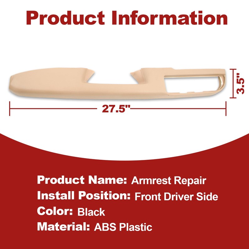 Front Driver & Passenger Side Door Armrest Compatible with 2010