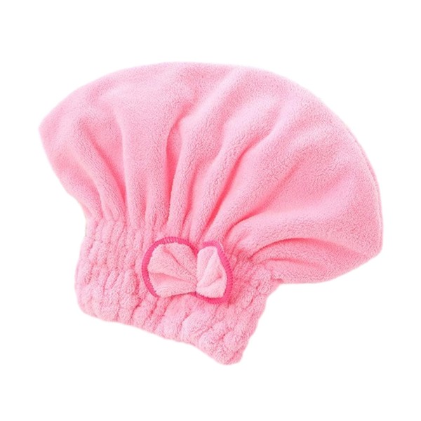 Microfibre Hair Towel,Towels Wraps Head Rapid Dry Caps,Coral Velvet Microfiber Turbans Bath Accessoried,Bathroom Wet Curly Drying Quick Super Soft Absorbent Hat for Women,Girls,Kids Shower(Pink)