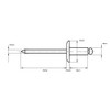 4mm x 16mm Large Flange Blind Pop Rivet Dome Head
