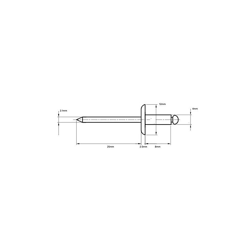 4mm x 16mm Large Flange Blind Pop Rivet Dome Head