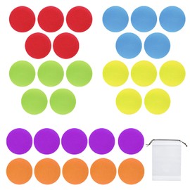 30 Round Carpet Markers, 1 Storage Bag, Classroom Floor Markers, Suitable for Teaching Aids, Positioning Mats for Kids Training
