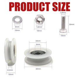 30mm Greenhouse Doors Wheels,Sliding Door Greenhouses Roller Wheel Kit,Replacement Glass Roller Kits accessories for Greenhouse Glass Home Shower Door Includes 2 Wheels 2 M6*22 Screws 4 6mm Spacers