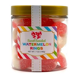Oh, Sugar! Sugar Stacks Candy Collection, Sweet Sanded Gummy Watermelon Rings