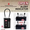 LUXOORO TSA Approved Luggage Lock with Alert Indicator, 4-Digit Resettable