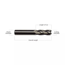 ONLINECARBIDE 3/8" 2 FLUTE BALL NOSE CARBIDE END MILL
