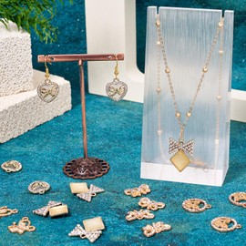 Cheriswelry Butterfly Bow Charms 24Pcs Crystal Rhinestone Gold Plated Pendants Dangle Earring Charms 12.5-24mm for Jewelry Making Bracelet Necklace DIY Crafts