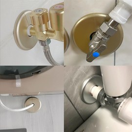 ABS Wall Split Flange Self-Adhesive Tape Round Escutcheon Plate Cover for Water Pipe Faucet Decoration Accessories faucet pipe flange pipe cover (51)