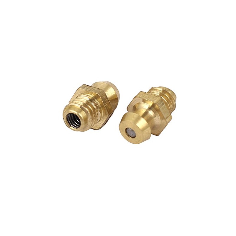 uxcell M6 x 5mm Male Thread Brass Straight Grease Nipples