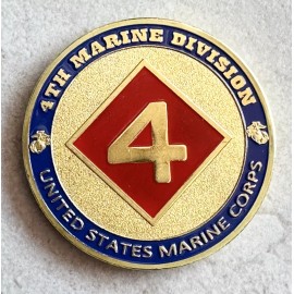 US MARINE CORPS - 4th MARINE DIVISION Challenge Coin with velvet box