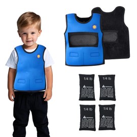 Weighted Vest for Kids, Weighted Sensory Vest for Kids for Calming, Weighted Compression Vest for Children with ADHD and Autism With 1LB Removable Weight (Blue, XS)