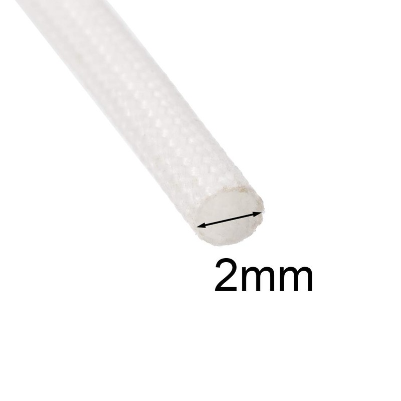 uxcell Insulation Braid Sleeve, 16.4Ft-2mm High Temp Silicone Fiberglass Sleeve