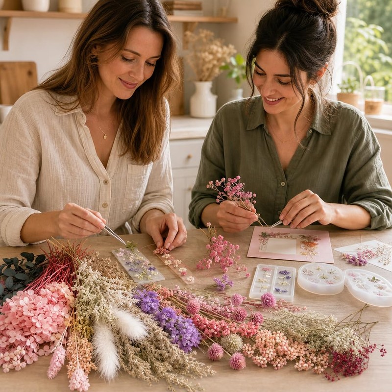 Natural Dried Flowers for Crafts, Colourful Flower Kit for Resin
