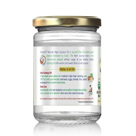 Parachute Naturalz 100% Organic Virgin Coconut Oil 6.8 fl.oz. Glass Jar (200ml) - USDA certified, Cooking Oil
