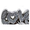 Silver Crushed Diamonds Love Sign on Heart Sparkle Ornaments |