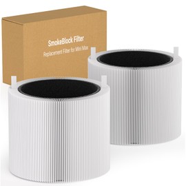 2 Pack Blue Pure Mini Max SmokeBlock Filters Compatible with Blue Pure Mini Max Air Puri-fier, Activated Carbon Filters