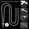 Silver Cross Necklaces for Men - 16 Inch Silver Mens