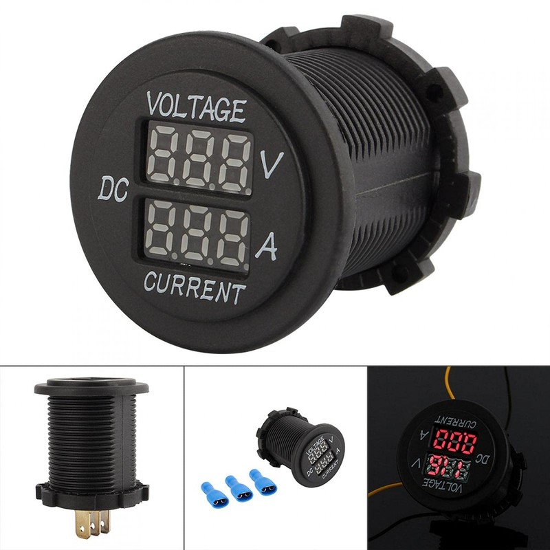 KIMISS Voltmeter Ammeter, Car Motorcycle DC 12-24V Dual LED Digital