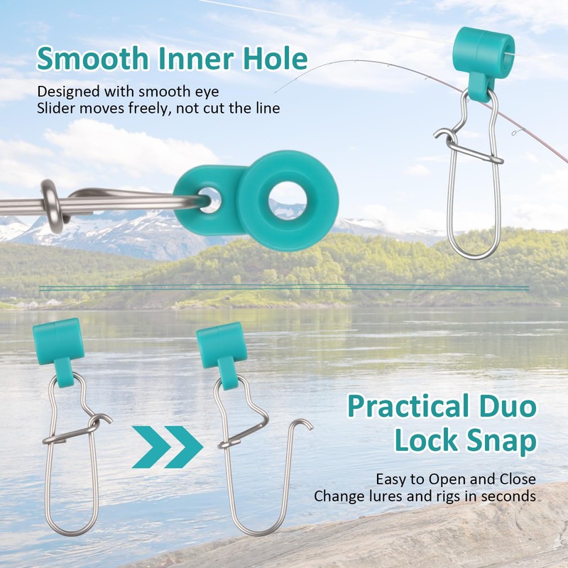 Soulchen 150 Pcs Fishing Line Sinker Slides Catfishing Rig with