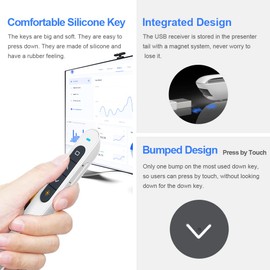 Norwii 【Multifunktionaler Presenter】 NORWII N27 Laserpointer Powerpoint Fernbedienung 100m, Wireless Presenter Laserpointer Präsentation, Präsentationsfernbedienung Unterstützt Hyperlink/Lautstärkeregler