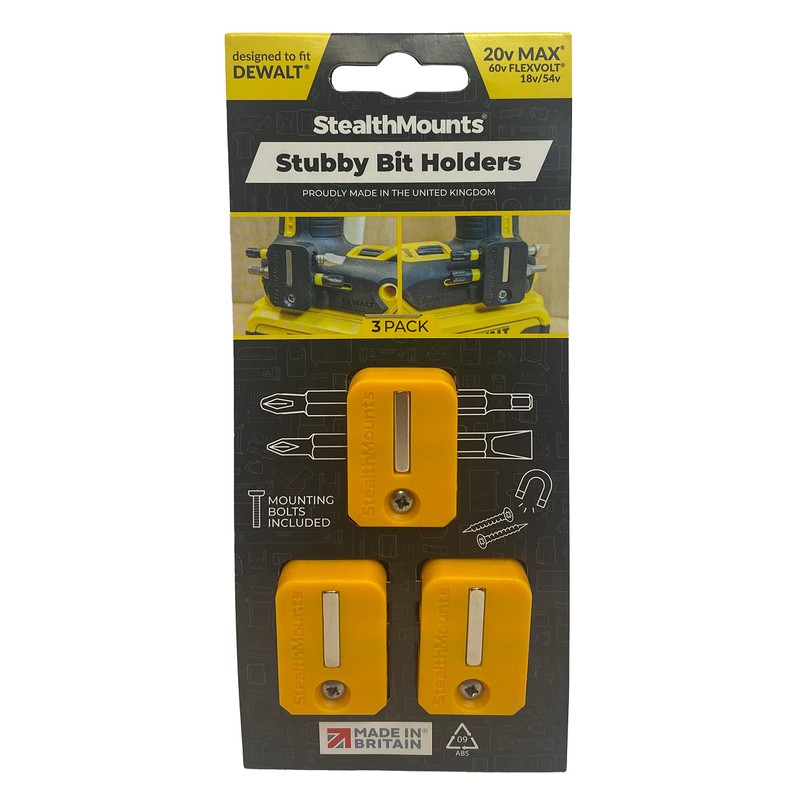 StealthMounts Stubby DeWalt Magnetic Bit Holder - 3 Pack |