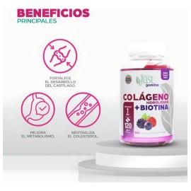 Colágeno Hidrolizado + Biotina Olnatura Just 120 Gomitas Sabor Frutos Rojos