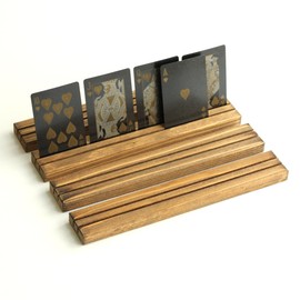 TIFF Card Stand 2, Dark Walnut Color, 9.8 inches (25 cm), Set of 4, Board Game, Card Game, Made in Japan, Made in Echigo Cedar, Brand Material