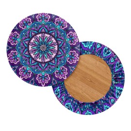 Wanyint Flower Print Stretch Stool Furniture Protector Soft Round Stool Covers 12-14 Inch Elastic Bar Stool Seat Cushion Washable Stool Cover Slipcovers