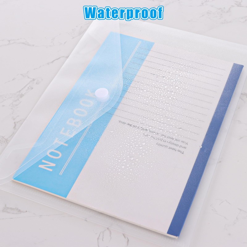 ASelected 40Pcs A5 Plastic Wallets Clear, Document Plastic Wallets, Plastic