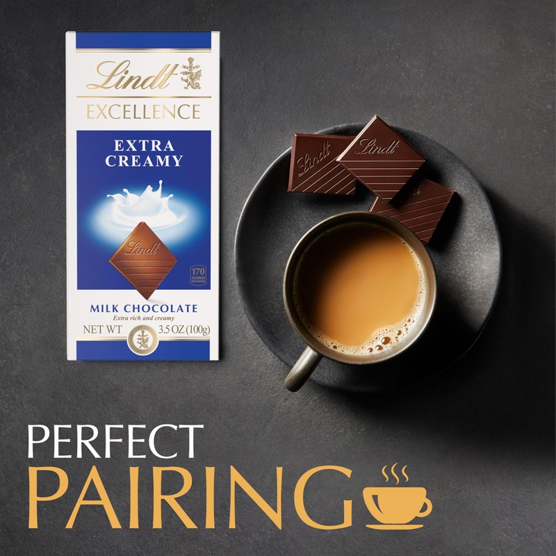 Lindt EXCELLENCE Extra Creamy Milk Chocolate Bar, Milk Chocolate Candy,