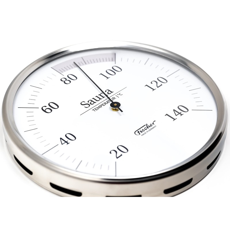 Fischer 198.01 Sauna Thermometer 160 mm Sauna Bimetal Thermometer Stainless